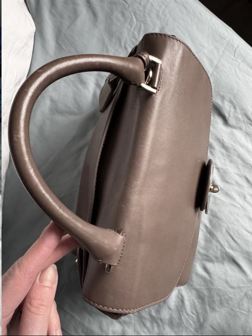 Mulberry Brown Leather Top-Handle Satchel with Detachable Strap - Picture 2 of 16
